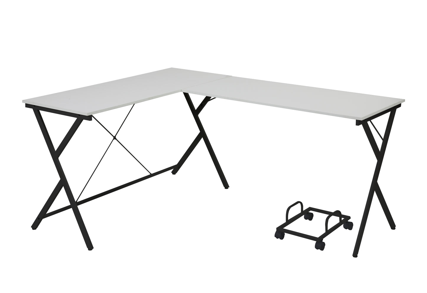 Sleek Black L-Shape Computer Desk - Dazenus OF00049