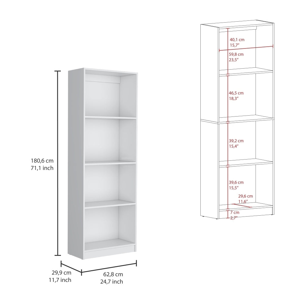 Benzoni Slim 2 Piece Living Room Set with 2 Bookcases, White