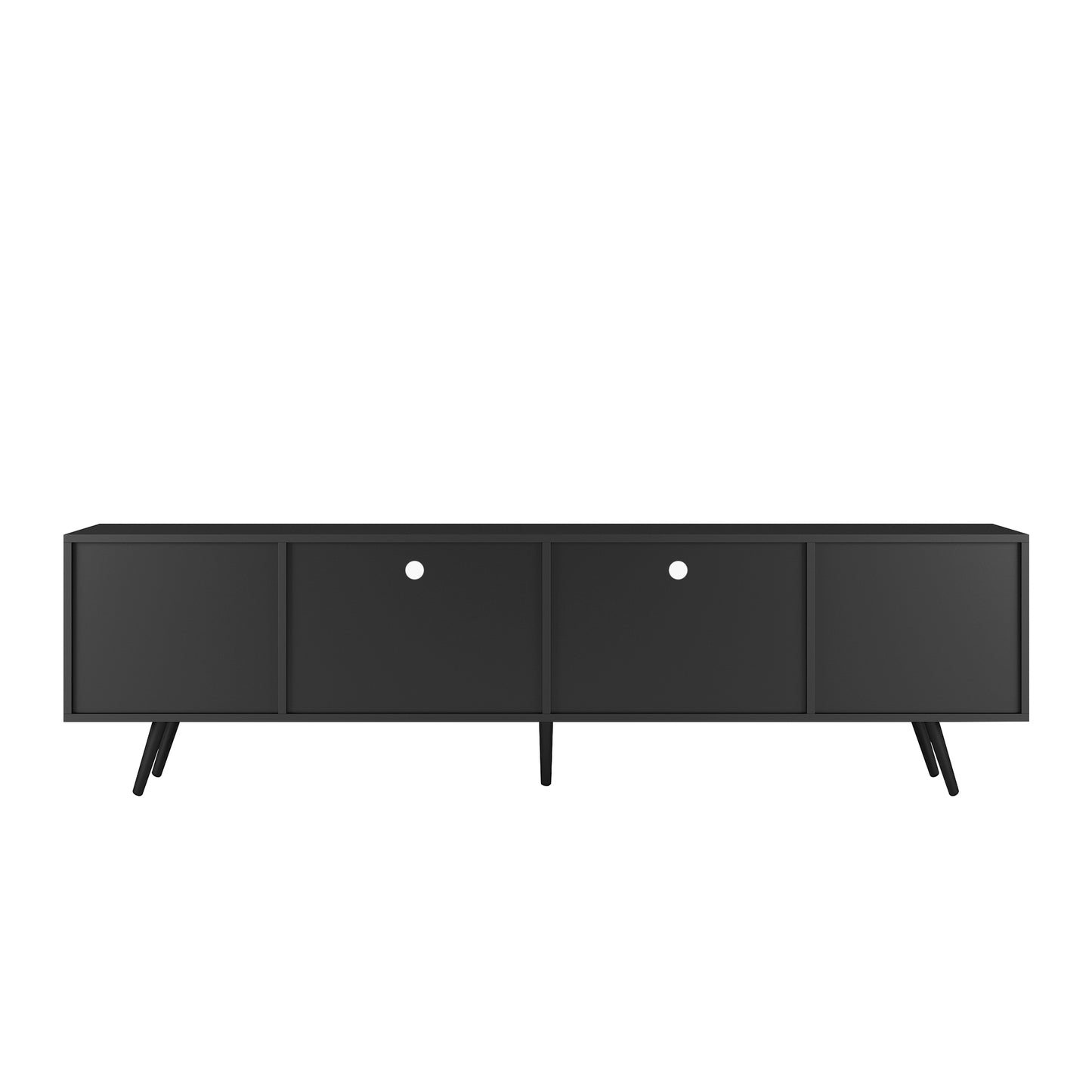 Sleek White TV Stand with LED Lights and Remote Control