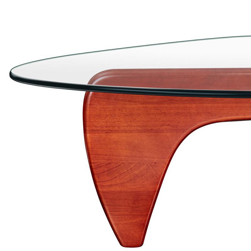 Sleek Cherry Finish Solid Wood Coffee Table