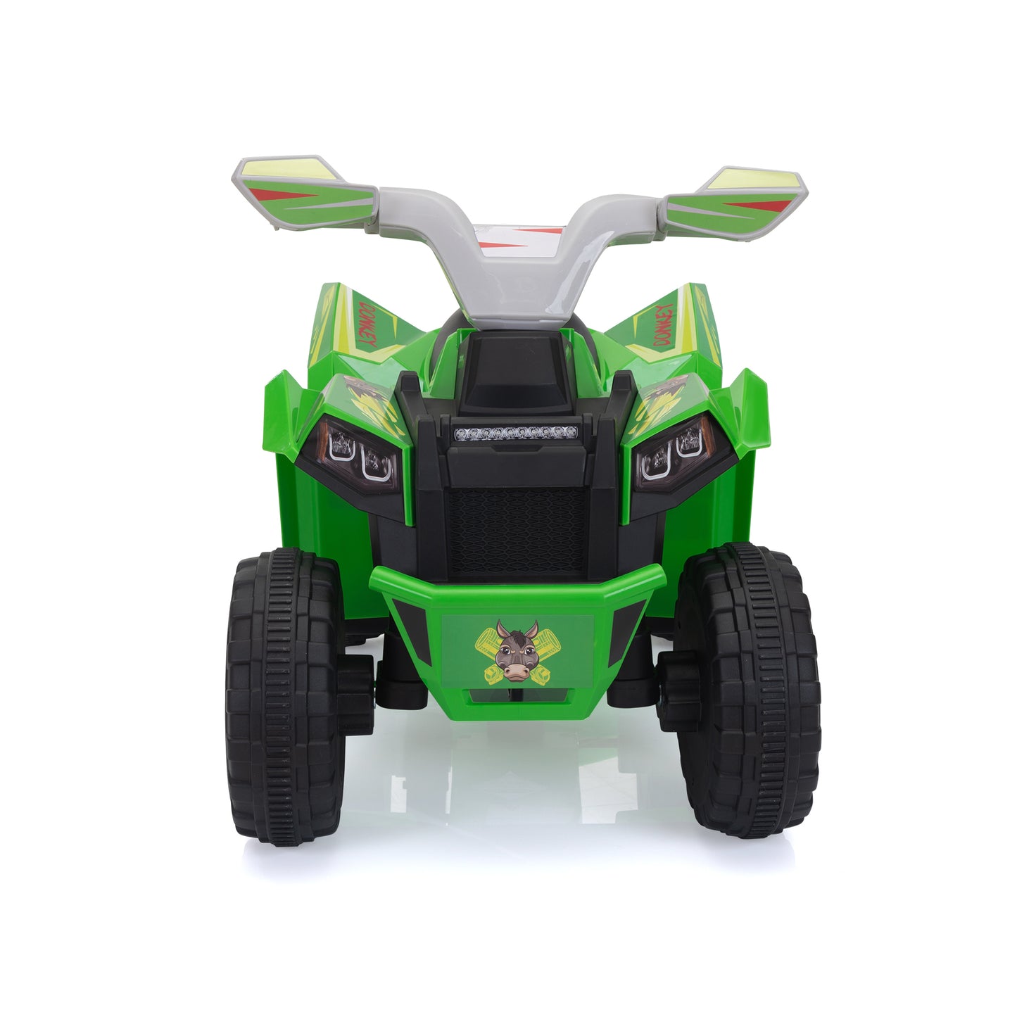 6V Kids Electric ATV, Toddler Ride on Car with Trailer, Music, Bluetooth and Power Display for Boys and Girls, Green