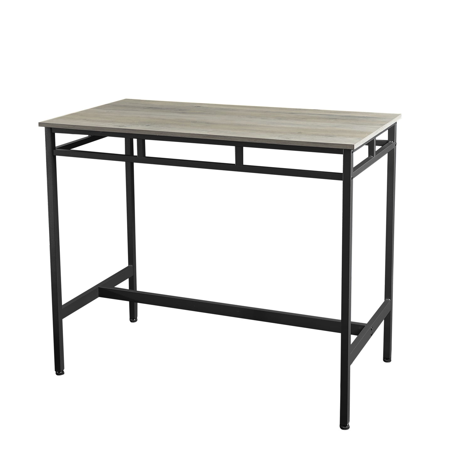 Bar table set 5PC Dinging table set with high stools, structural strengthening, industrial style. Grey, 43.31'' L x 23.62'' W x 35.43'' H.