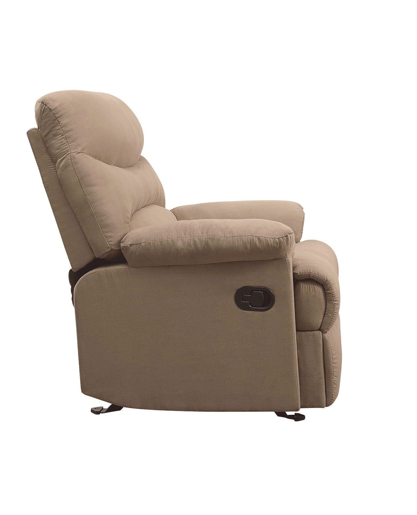 ArcadiaGlider Recliner in Light Brown Microfiber