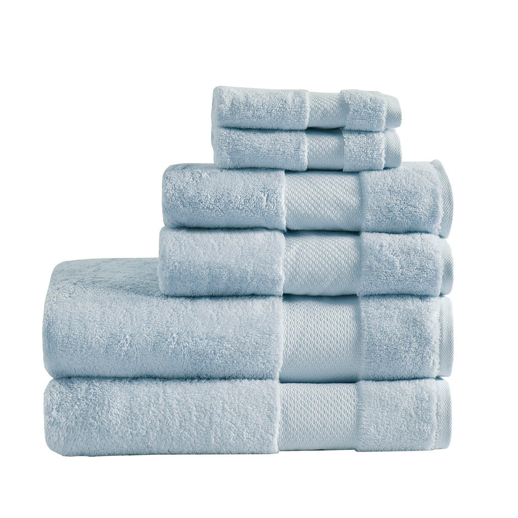 Luxurious Madison Park 6-Piece Turkish Cotton Bath Towel Set