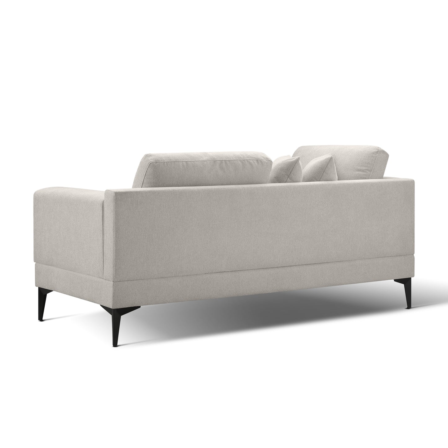 Luxury Modern 2 Seater Couch for Living Room, Fabric Couch With Removable Sofa Cushions and  Reverible Armes , Stable Metal Legs , 2 Pillows and 1 Back Cushion, Texture Champange