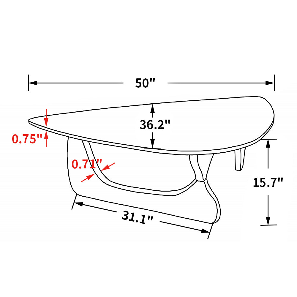 Triangle Coffee Table - Contemporary Solid Wood Design