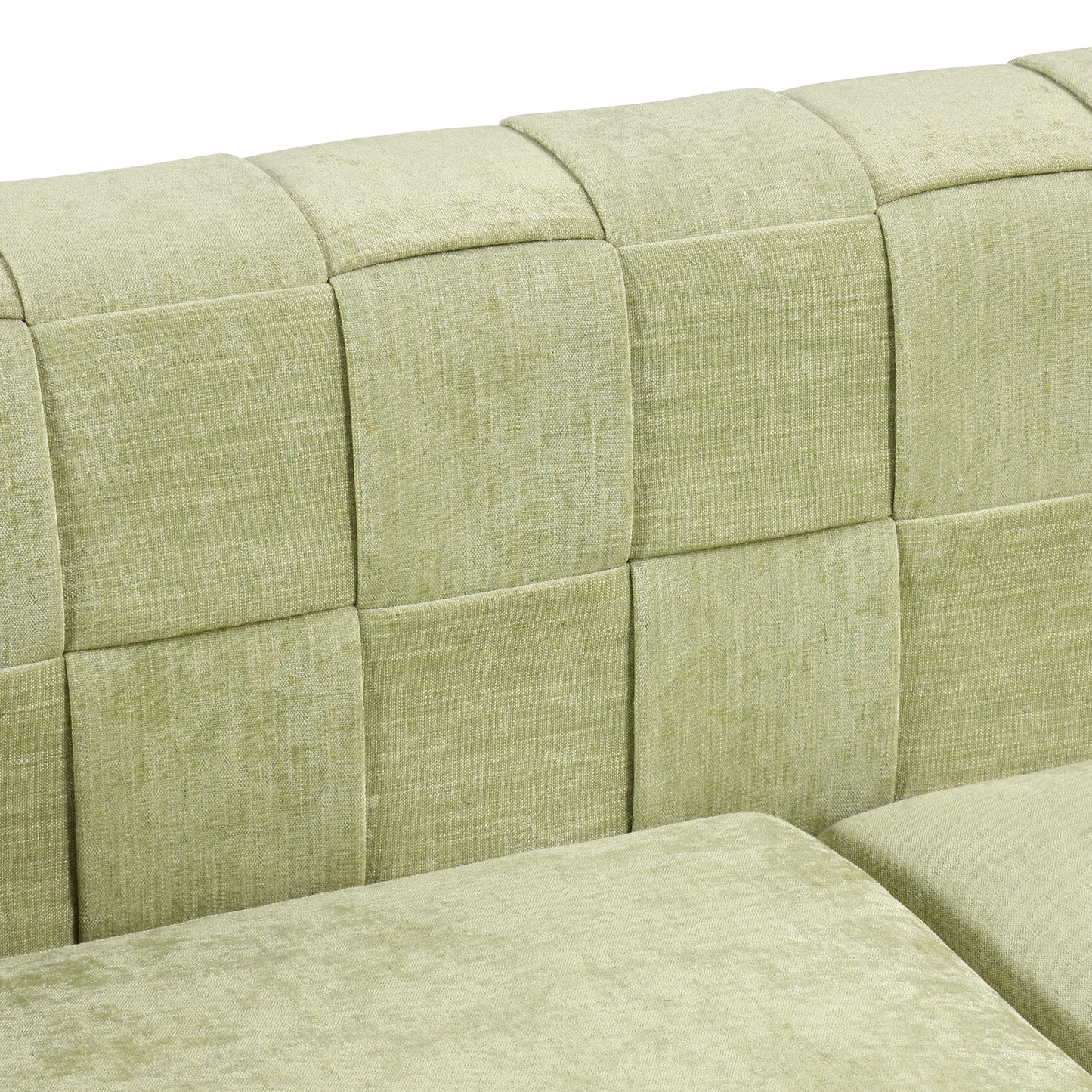 Sleek 80.5 Modern Upholstered Sofa with Golden Metal Legs