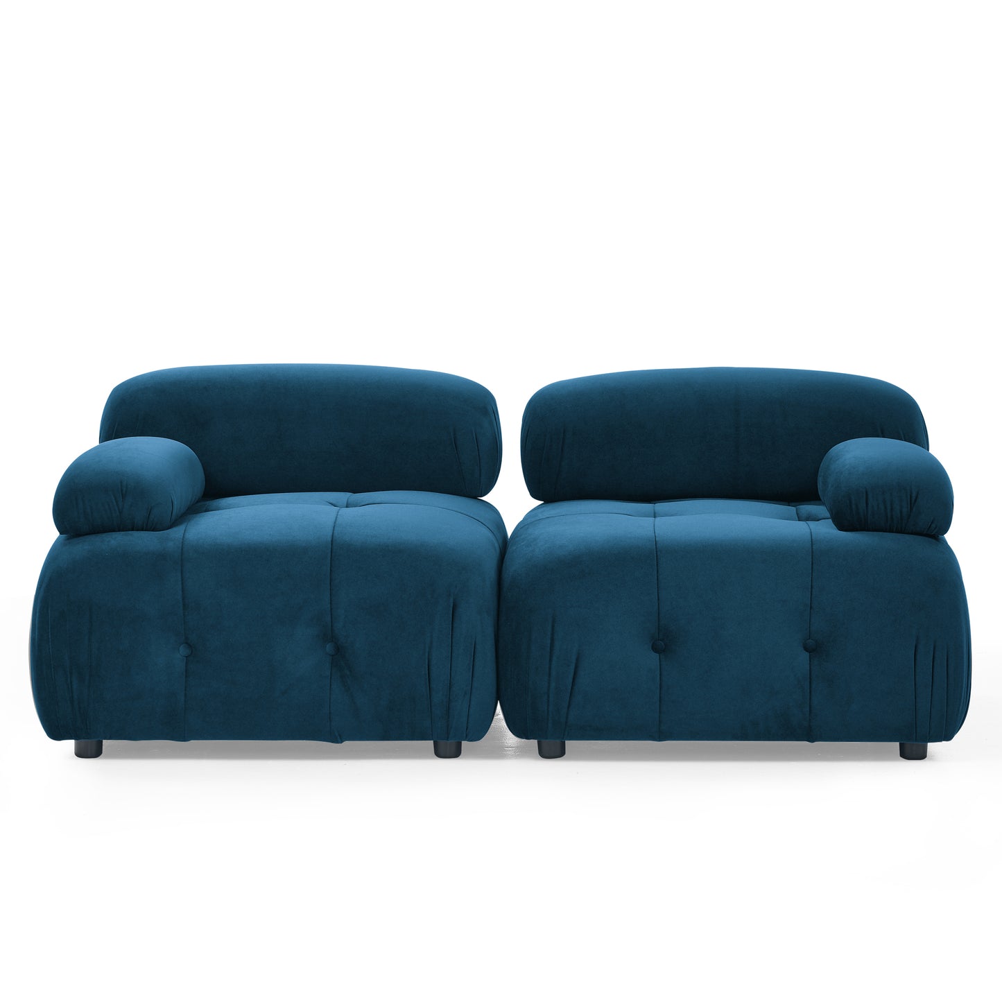 Modular Sectional Sofa, Button Tufted Designed and DIY Combination,L Shaped Couch with Reversible Ottoman, Navy Velvet