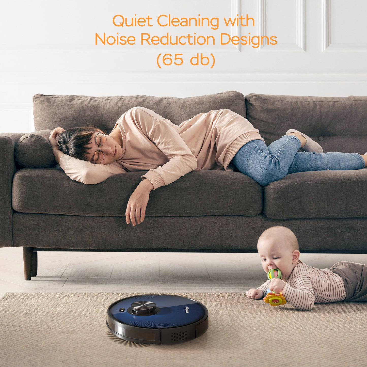 Effortless Cleaning Solution: Geek Smart L7 Robot Vacuum Cleaner and Mop, Smart Navigation, Wi-Fi Connectivity, Room Selection Feature, MAX 2700 PA Suction, Suitable for Pets and Spacious Homes