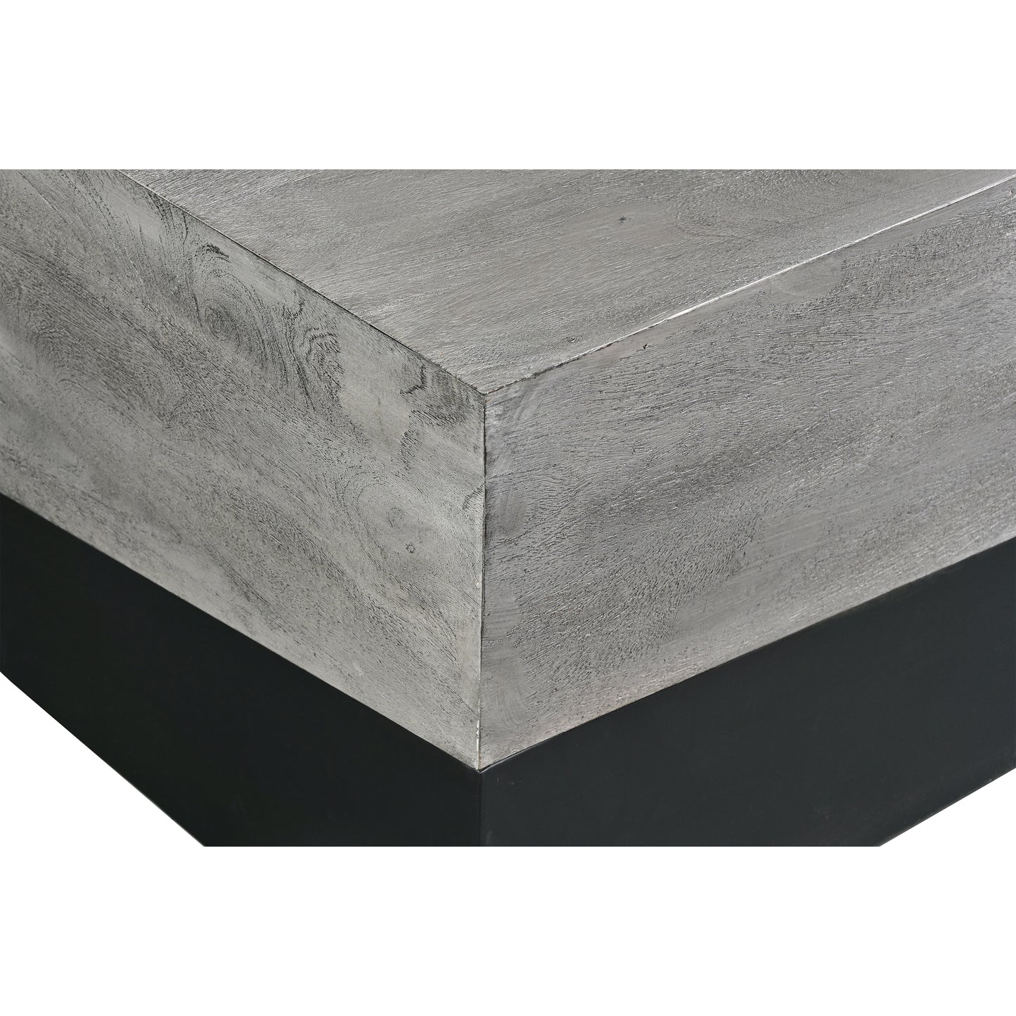 Rectangular Gray Mango Wood Coffee Table with Dual Tone Finish