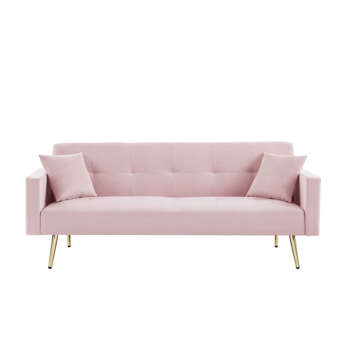 PINK Velvet  Convertible Folding Futon Sofa Bed , Sleeper Sofa Couch for Compact Living Space