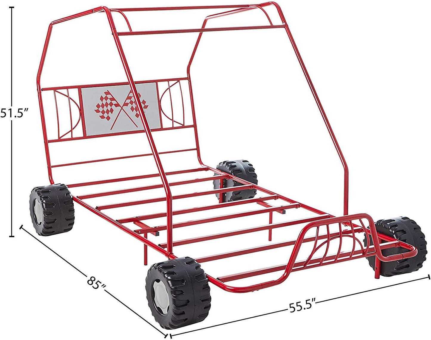 Xander Twin Bed in Red Go Kart 37645T