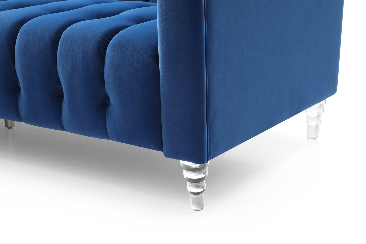 Sleek Blue Velvet 2-Seater Sofa