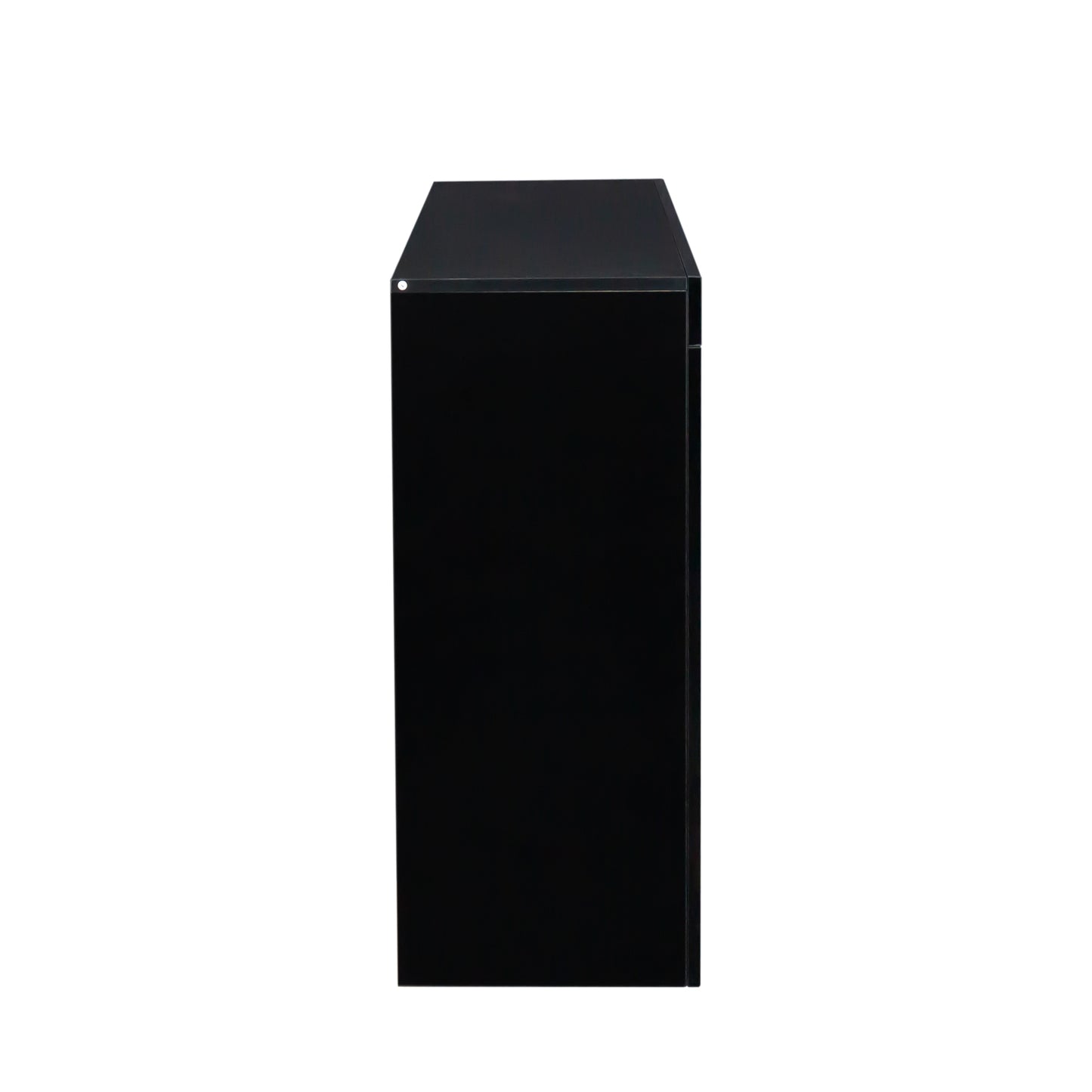 LED Lighted Black High Gloss Sideboard Storage Cabinet with Multifunctional Design