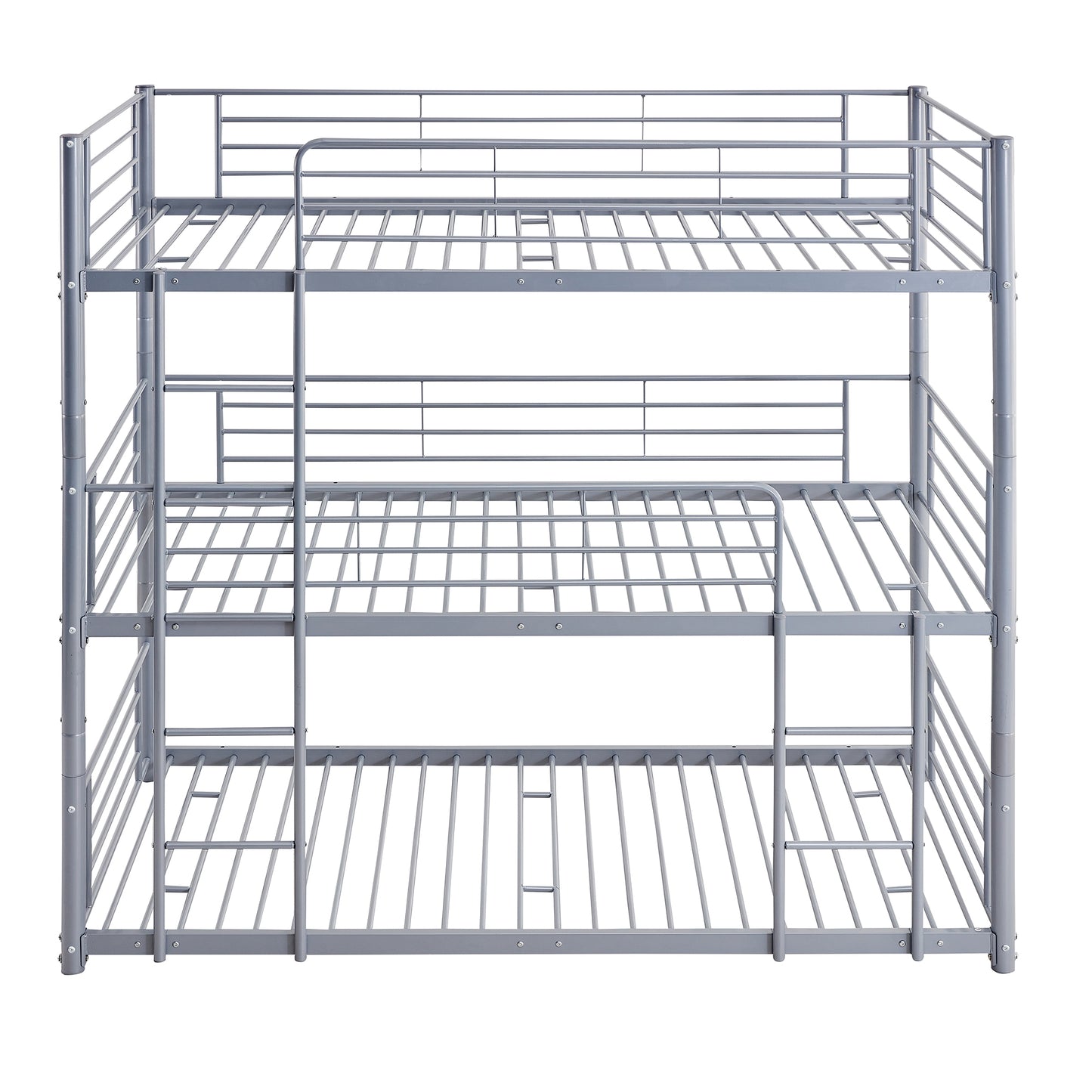 Twin-Twin-Twin Triple Bed with Built-in Ladder, Divided into Three Separate Beds,Gray(OLD SKU:LP000197AAE)