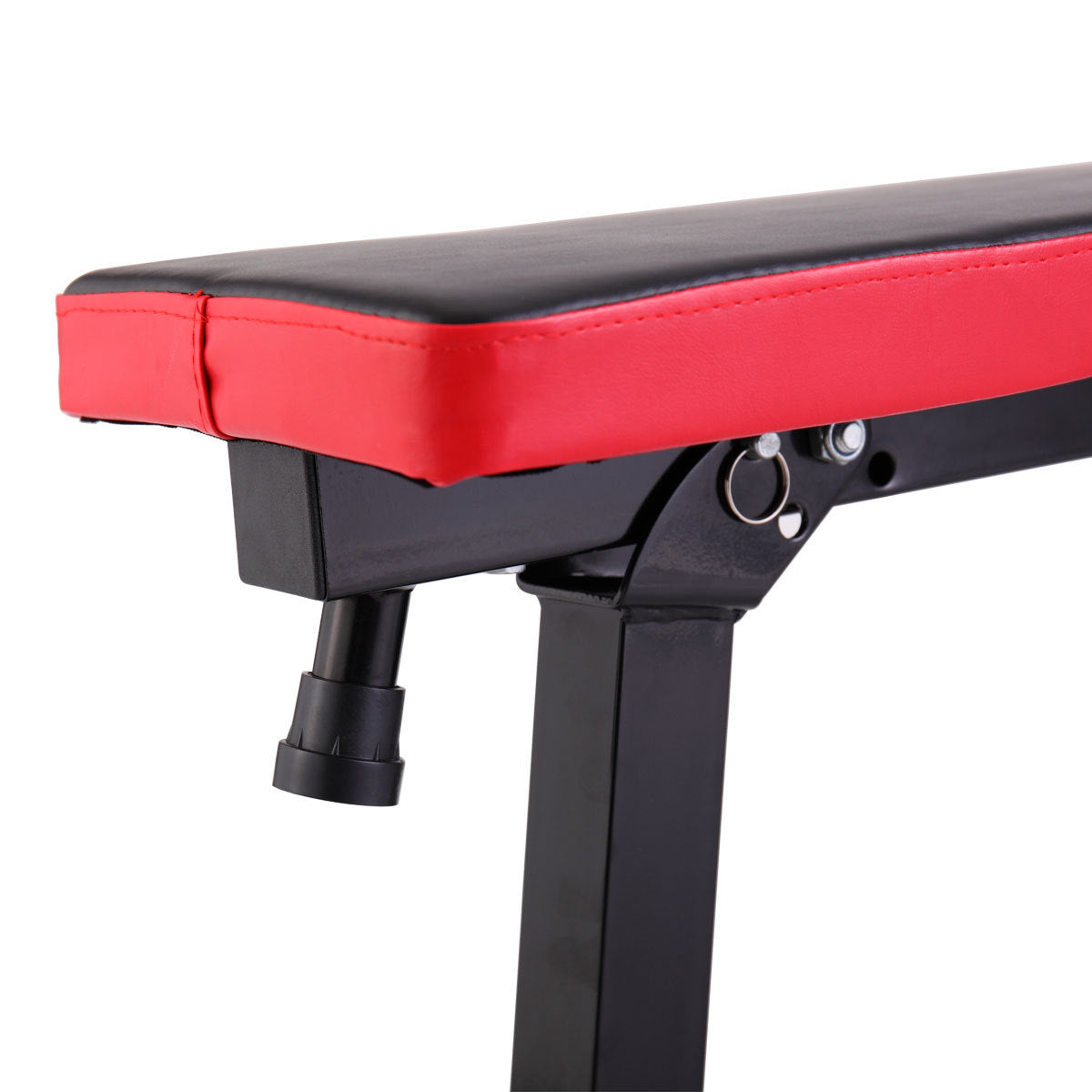 Adjustable Folding Multifunctional Workout Station Adjustable Workout Bench with Squat Rack - balck red