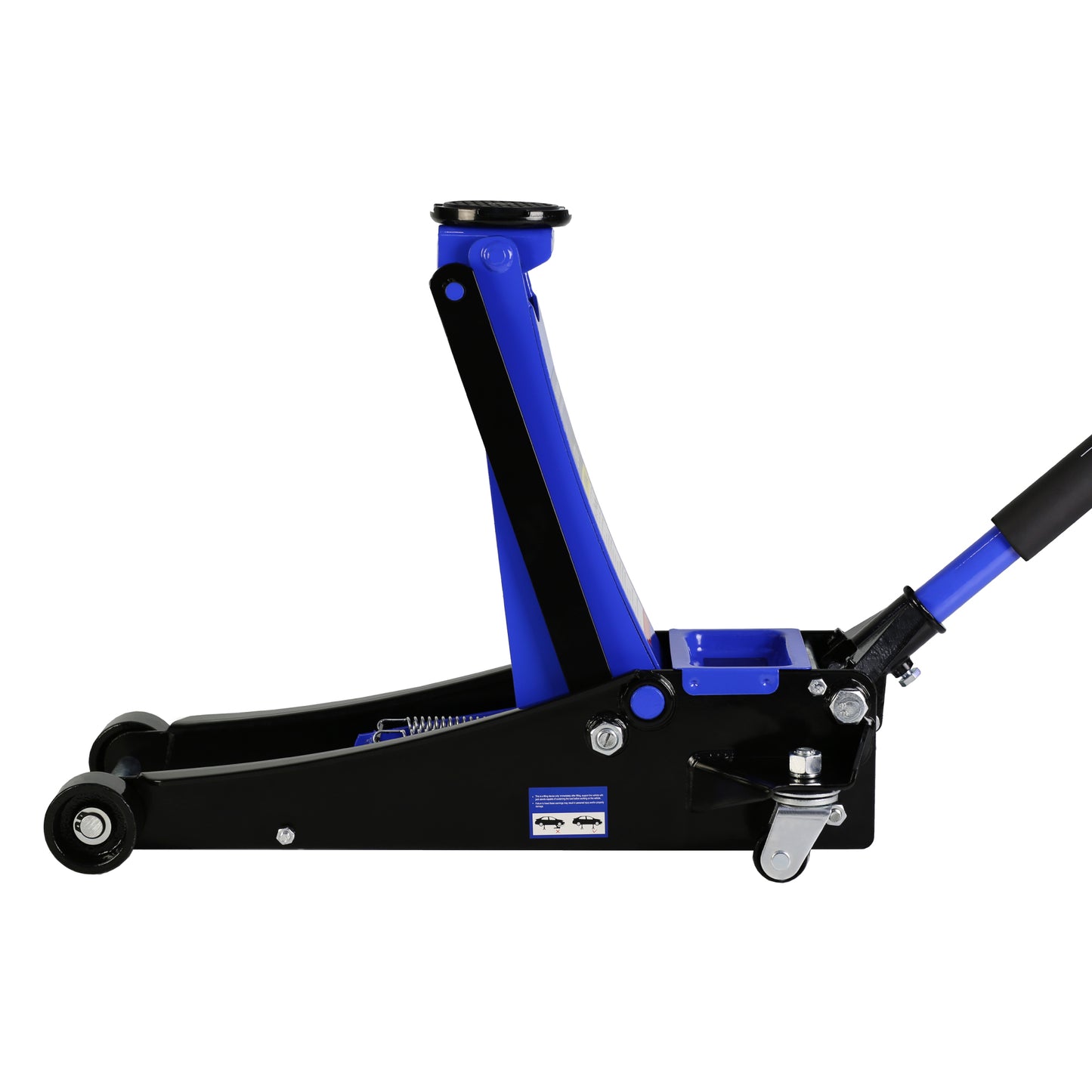 Steel Racing Floor Jack with Dual Pistons Quick Lift Pump - 2.5 Ton Lifting Range 3.5-19.5