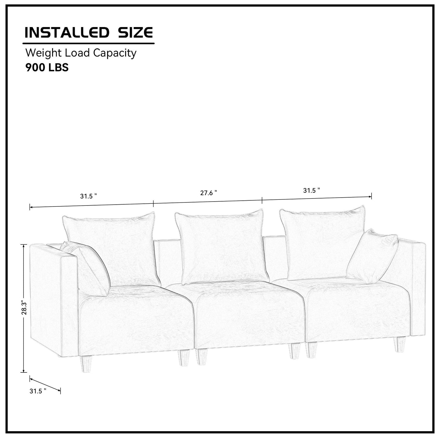 Sectional Sofa modular Couch L Shape with  Pillows for Living Room Camel