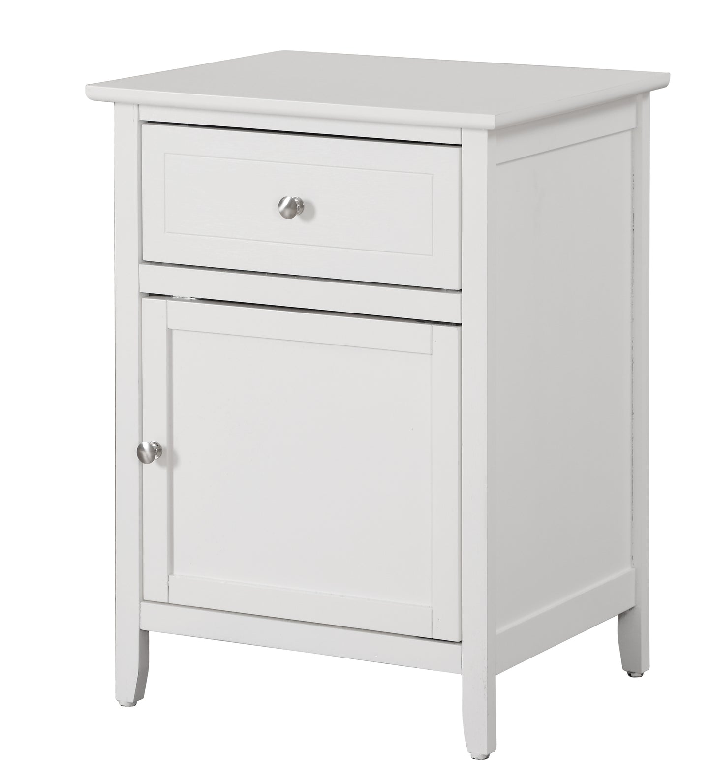 Izzy G1417-N-90 1 Drawer /1 Door Nightstand , White