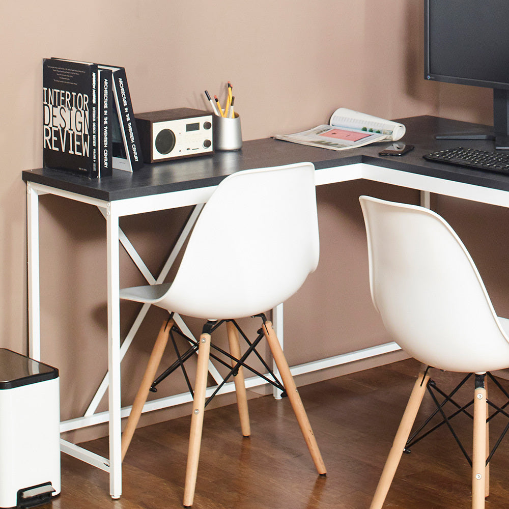 Olympus Wood and Metal L-Shaped Desk with Durable and Eco-Friendly Design