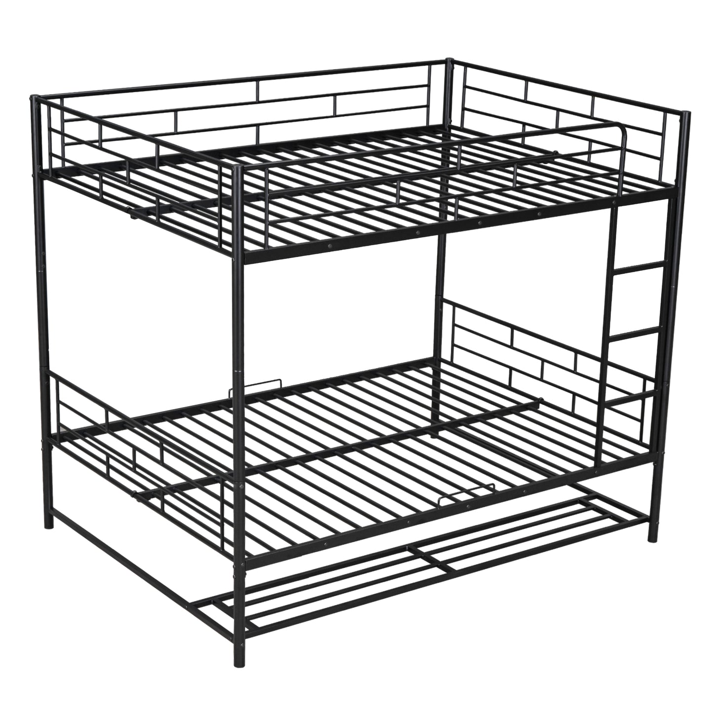 Full Metal Bunk Bed with Shelf and Guardrails for Enhanced Space-saving