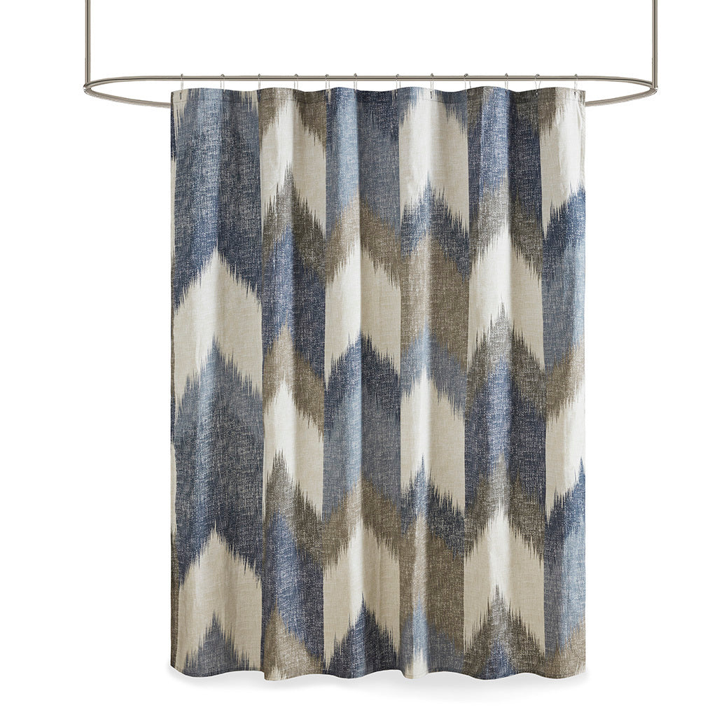 Innovative Zigzag Design Cotton Shower Curtain