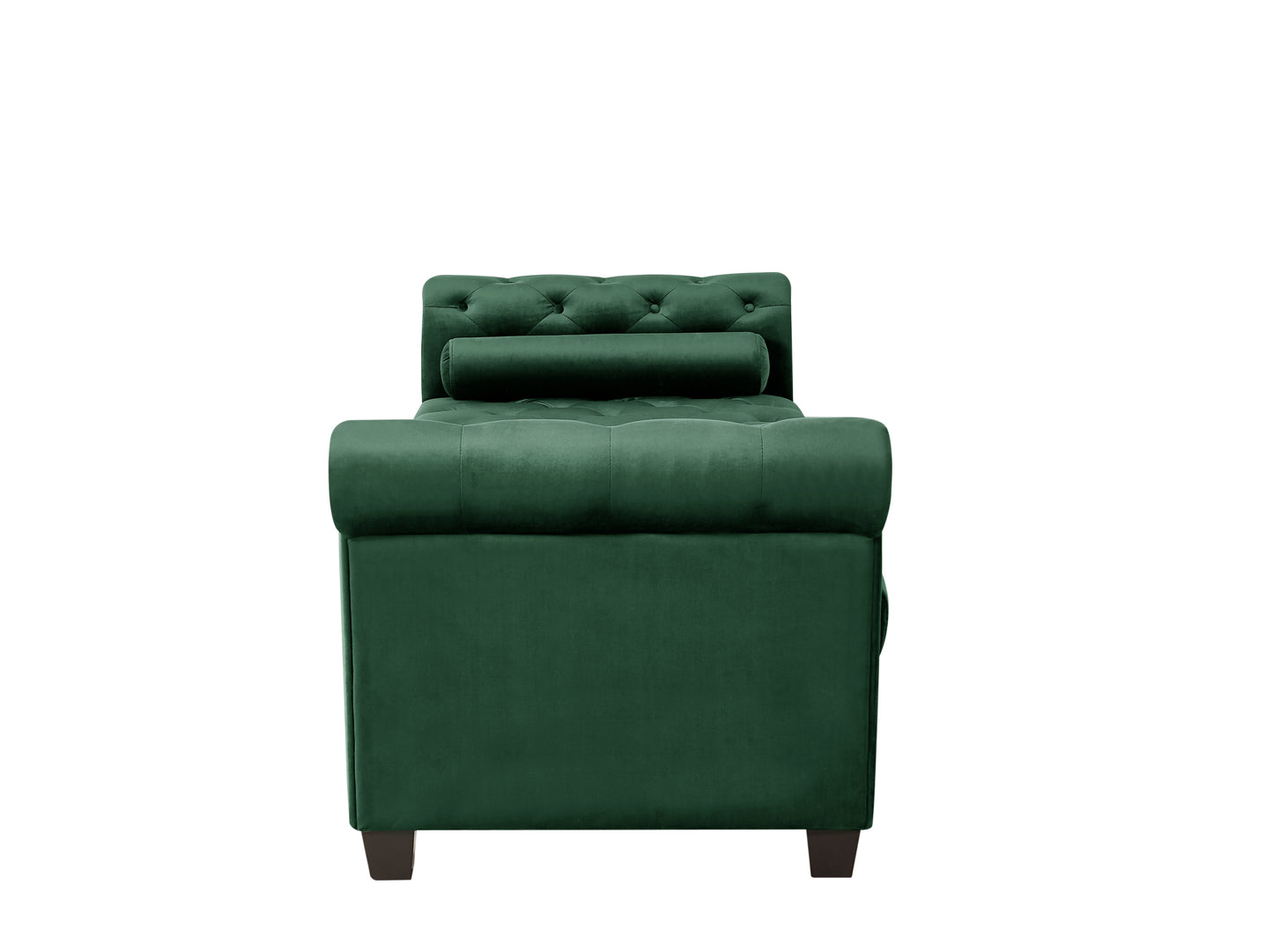 2038 Large Green Rectangular Upholstered Stool