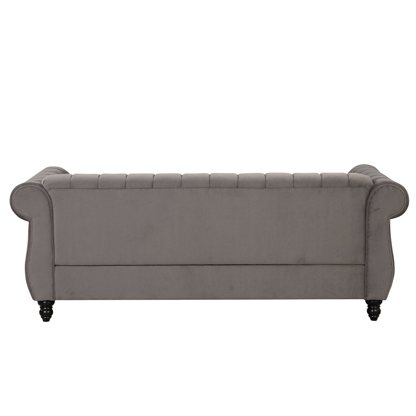 82.5-Inch Modern Gray Upholstered Sofa with Buttoned Tufted Backrest