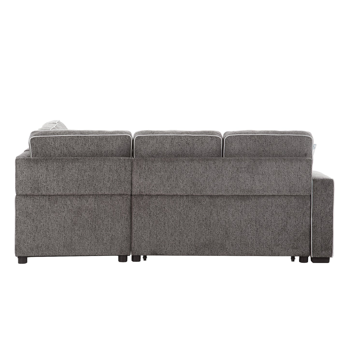 Modern L-Shaped Sleeper Sofa Bed with USB Ports and Pillows