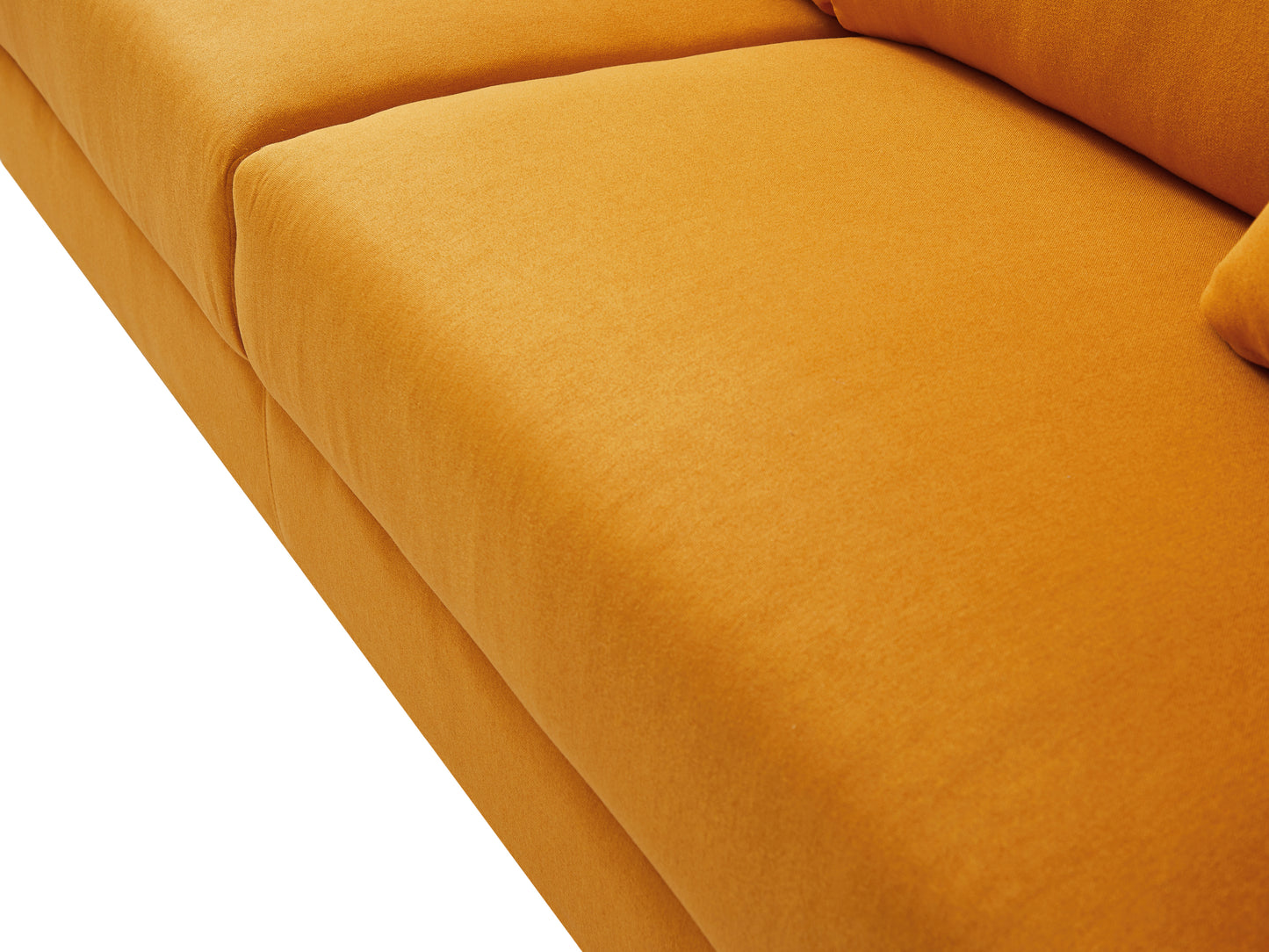 Three-Seater Yellow Linen Sofa with Contemporary Design