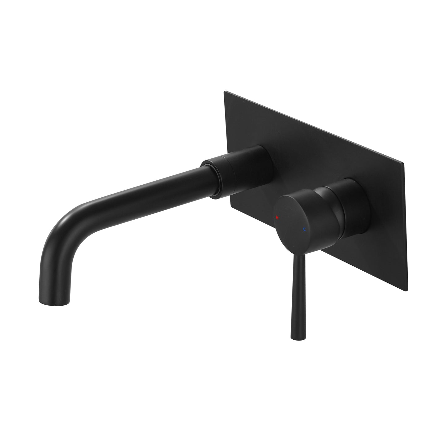 Sleek Matte Black Brass Wall Mounted Bathroom Faucet