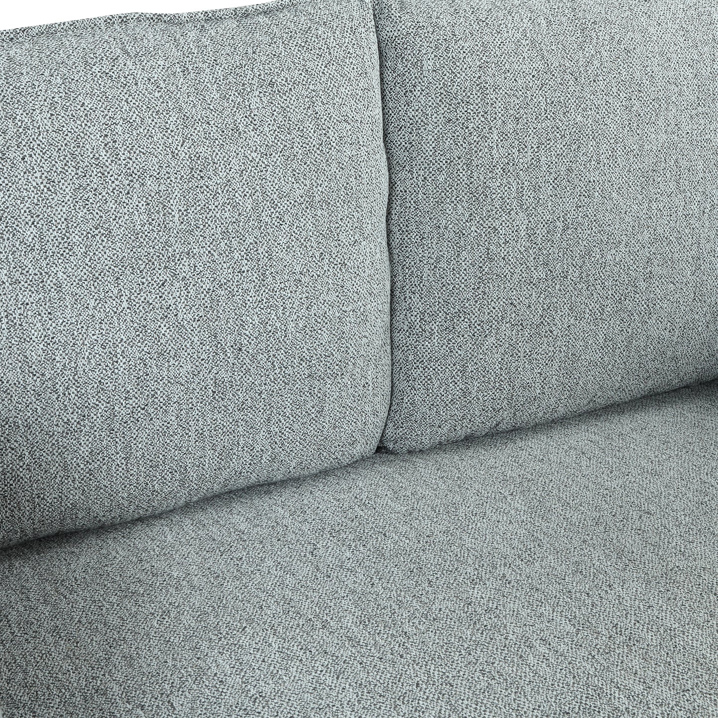 Small Space Modern Loveseat Sofa with Linen Fabric and Bolster Pillows