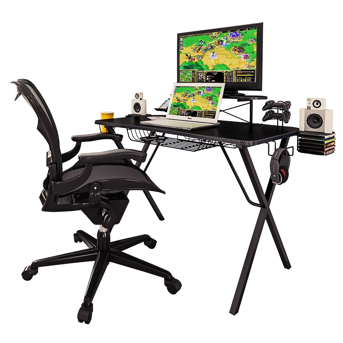 Atlantic Gaming Desk Pro - Black - Elevate Your Gaming Setup