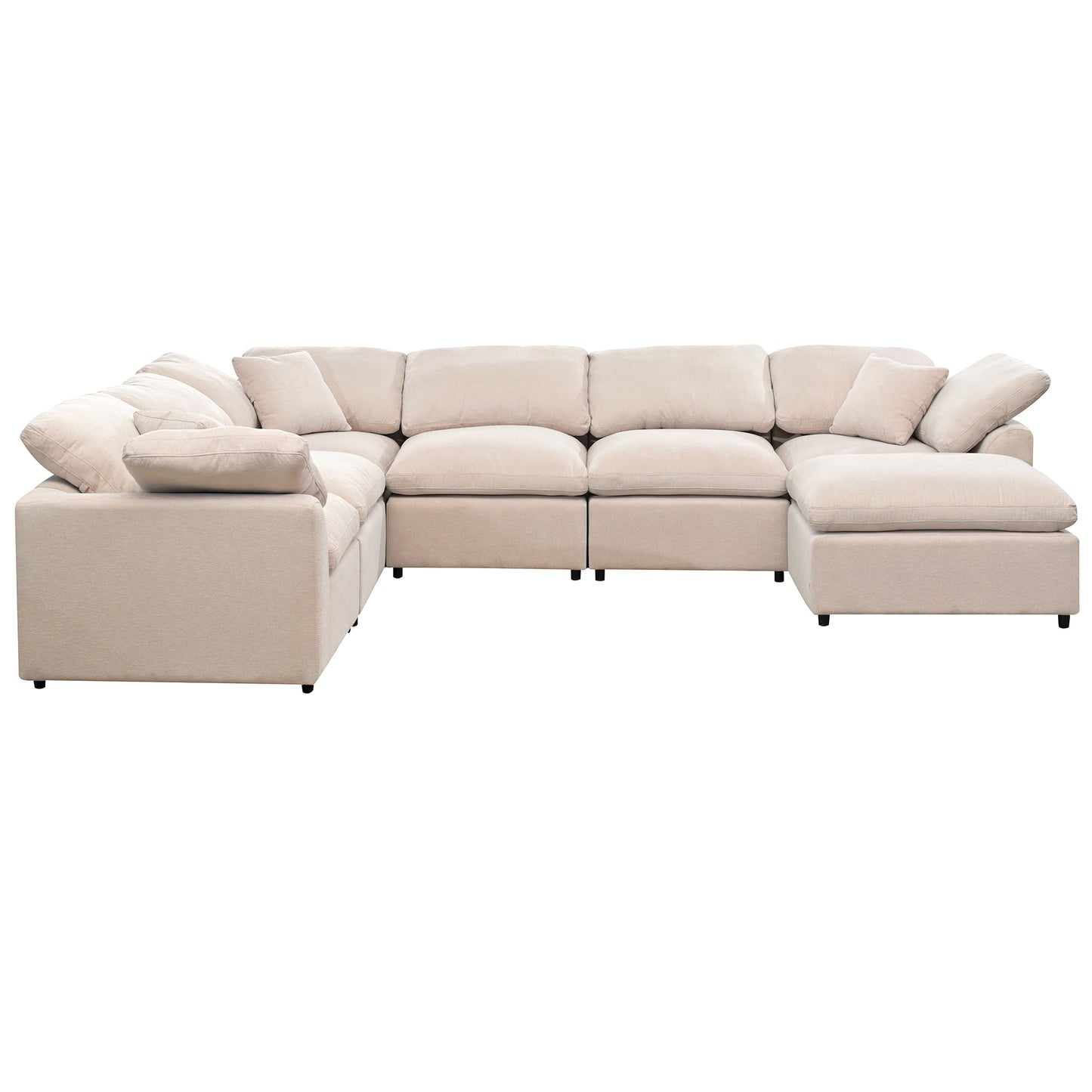 U_Style Oversized Modular Sectional Sofa with Ottoman L Shaped Corner Sectional for Living Room, Office, Spacious Space