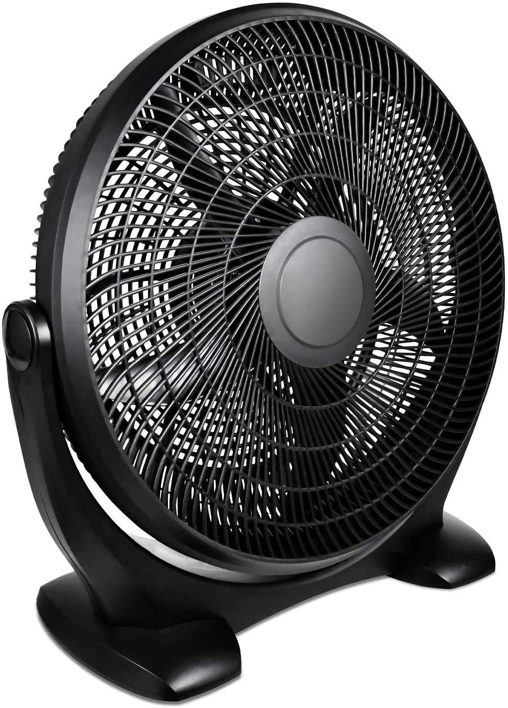 Simple Deluxe 14 Inch 3-Speed Plastic Floor Fans Oscillating Quiet for Home Commercial, Residential, and Greenhouse Use, Outdoor/Indoor, Black