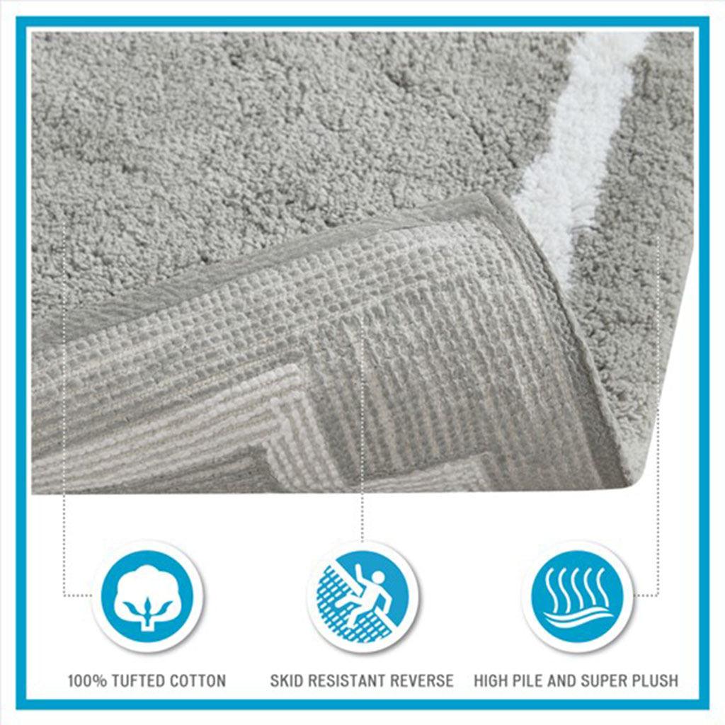 The Evan Luxury Cotton Bath Mat with Skid-Resistant Latex Backing