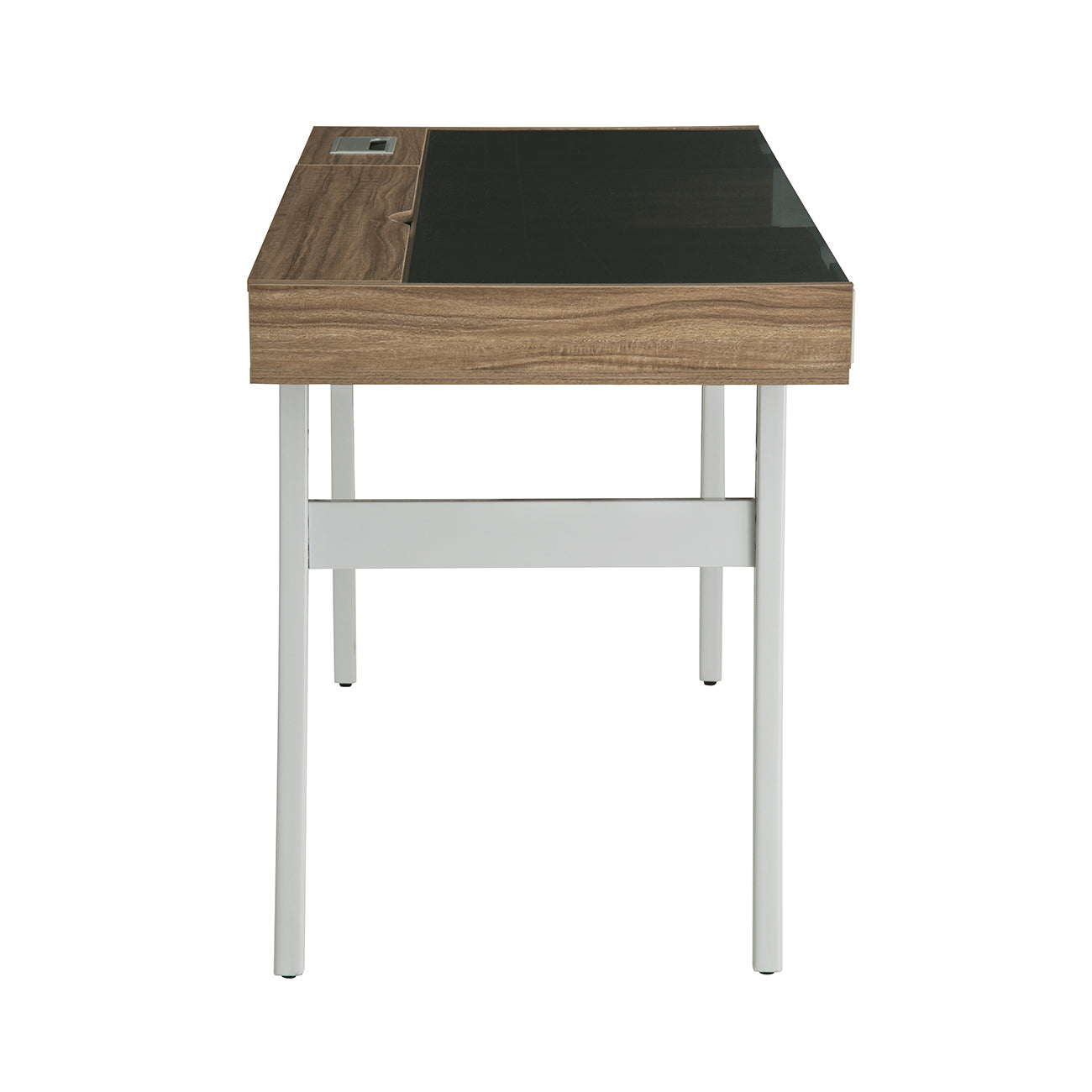 Stylish Walnut Computer Desk with Ample Storage