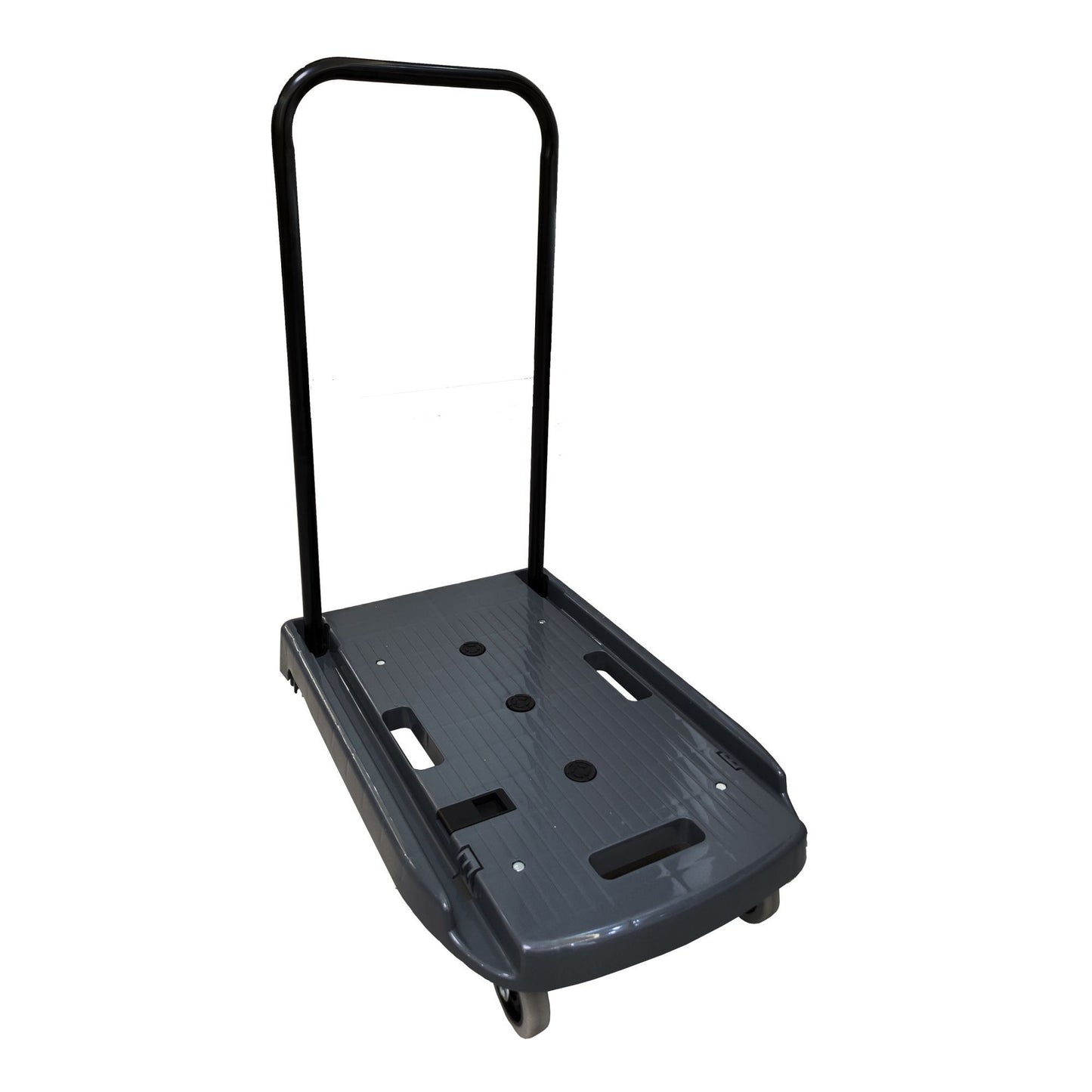 330 lbs. Capacity Gray Plastic Steel Body Foldable Platform Trolley Push Hand Cart