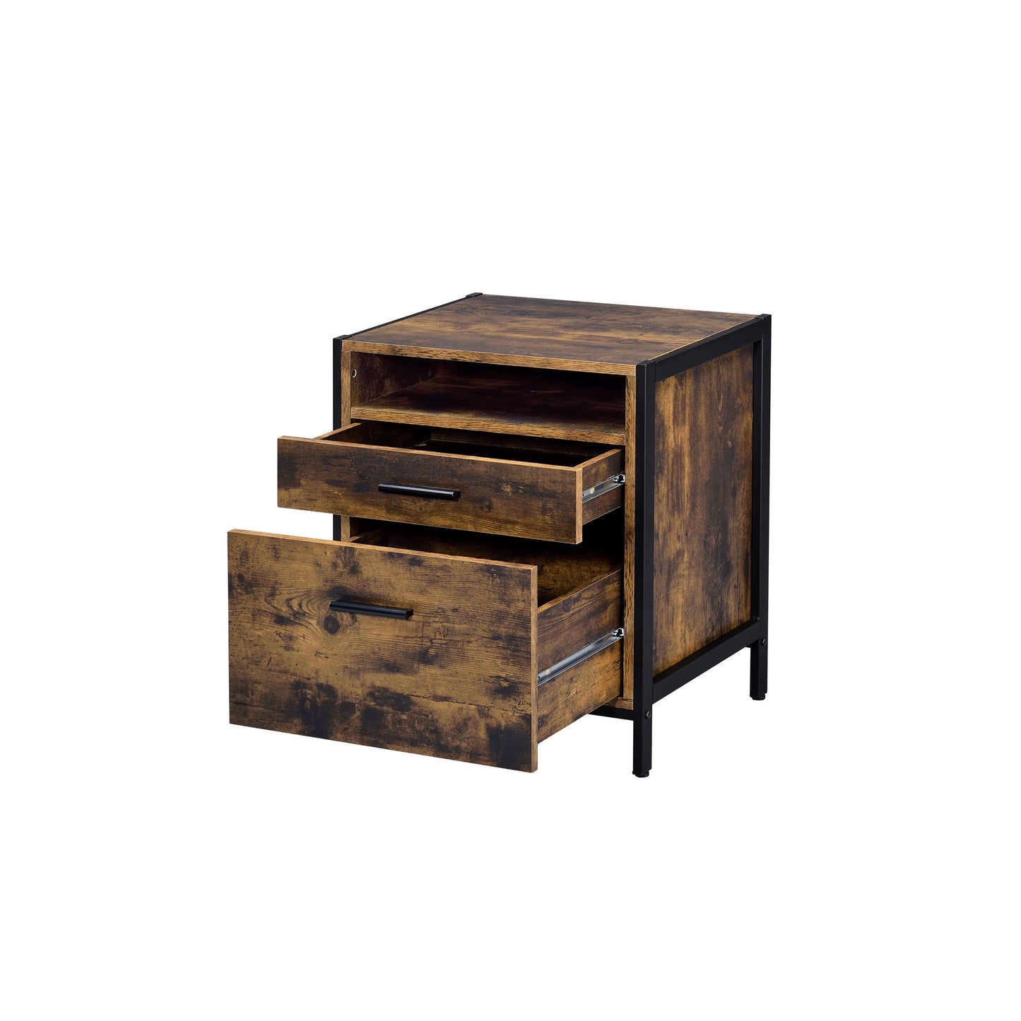 Juvanth Nightstand in Rustic Oak & Black Finish 24263