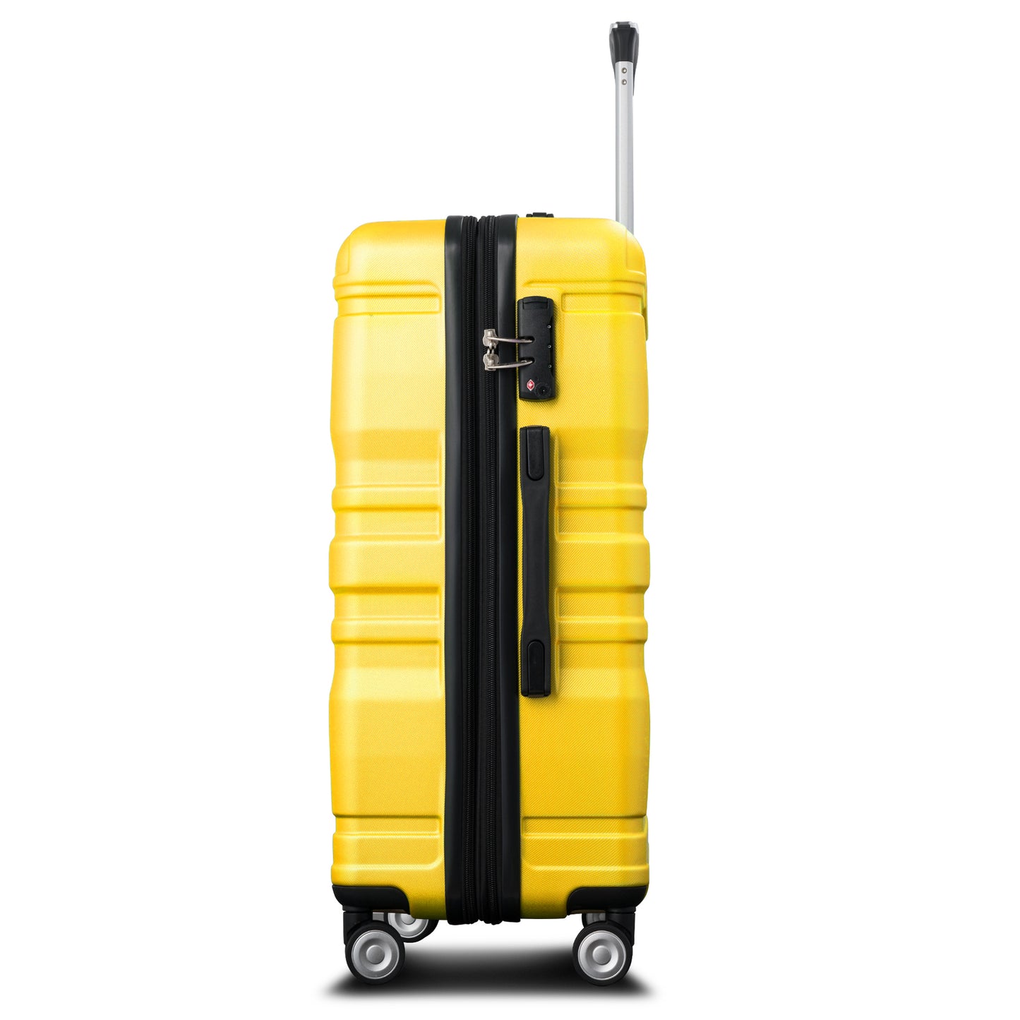 Luggage Sets New Model Expandable ABS Hardshell 3pcs Clearance Luggage Hardside Lightweight Durable Suitcase sets Spinner Wheels Suitcase with TSA Lock 20''24''28''(Yellow)