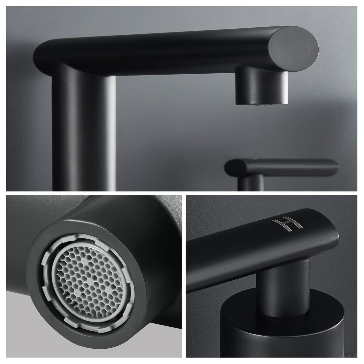 Modern Black Waterfall Bathroom Faucet with 2-Handles and Drain Assembly