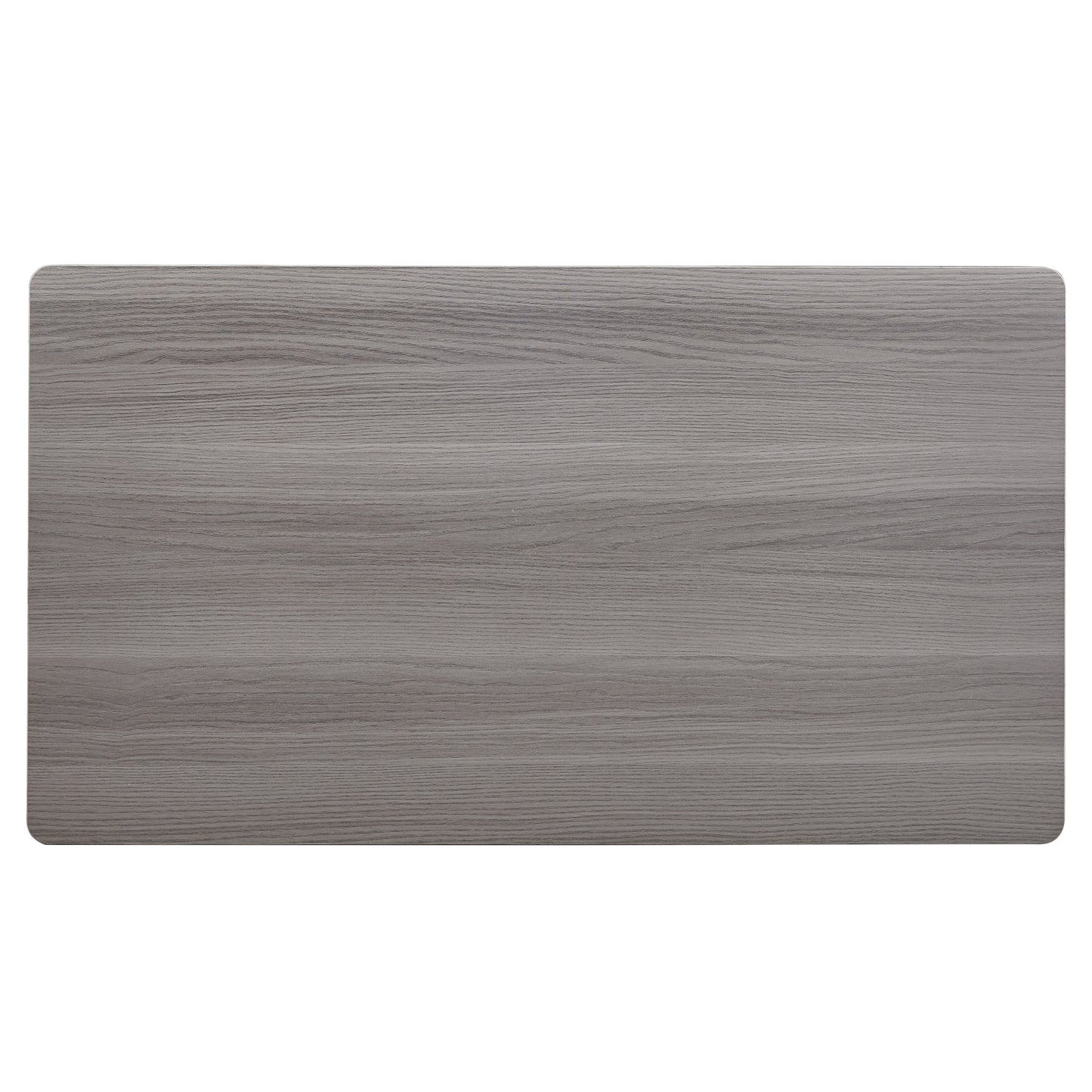 Elegant Gray Wood Grain Double Layered Rectangular Coffee Table, Perfect for Any Room