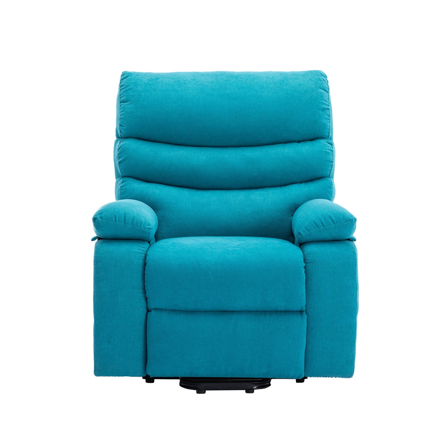 Blue Chenille Power Lift Recliner Chair with Heating, Vibration Massage, and USB Charging