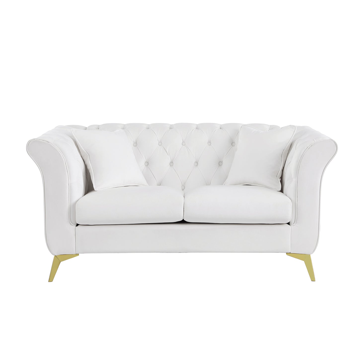 Chesterfield sofa ,Stanford sofa ,  high quality Chesterfield sofa ,White color , tufted and wrinkled fabric  sofa;contemporary Stanford sofa .loverseater; tufted sofa with scroll  arm and scroll back