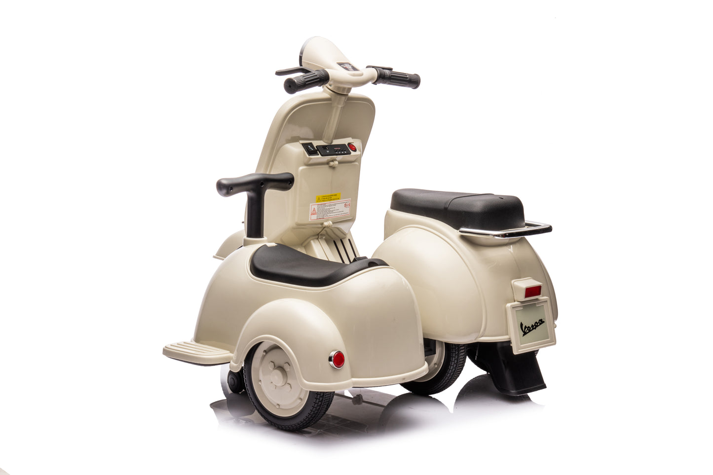 6V LICENSED Vespa Scooter Motorcycle with Side Car for kids, Gray