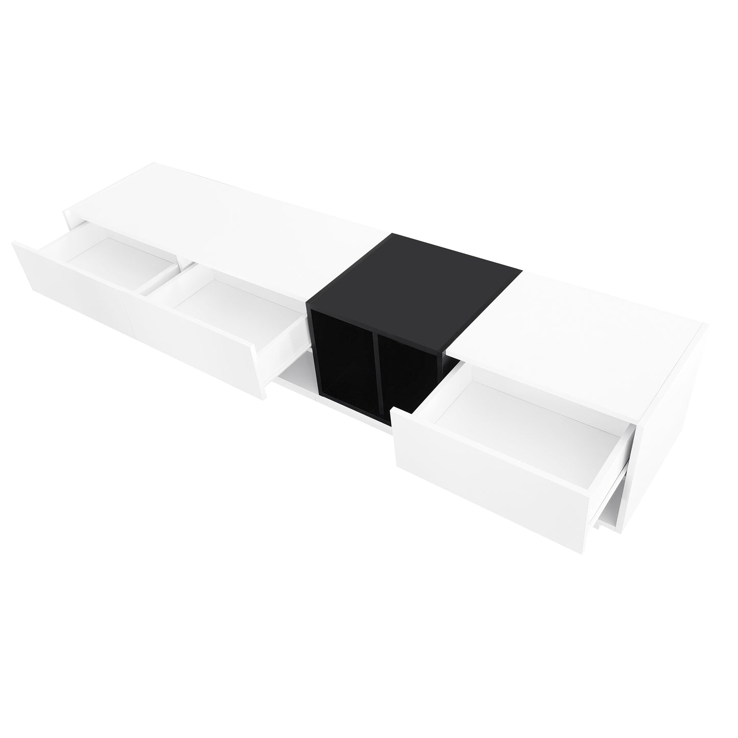 Elegant Two-Tone Media Console with Versatile Storage Solution for Living Room