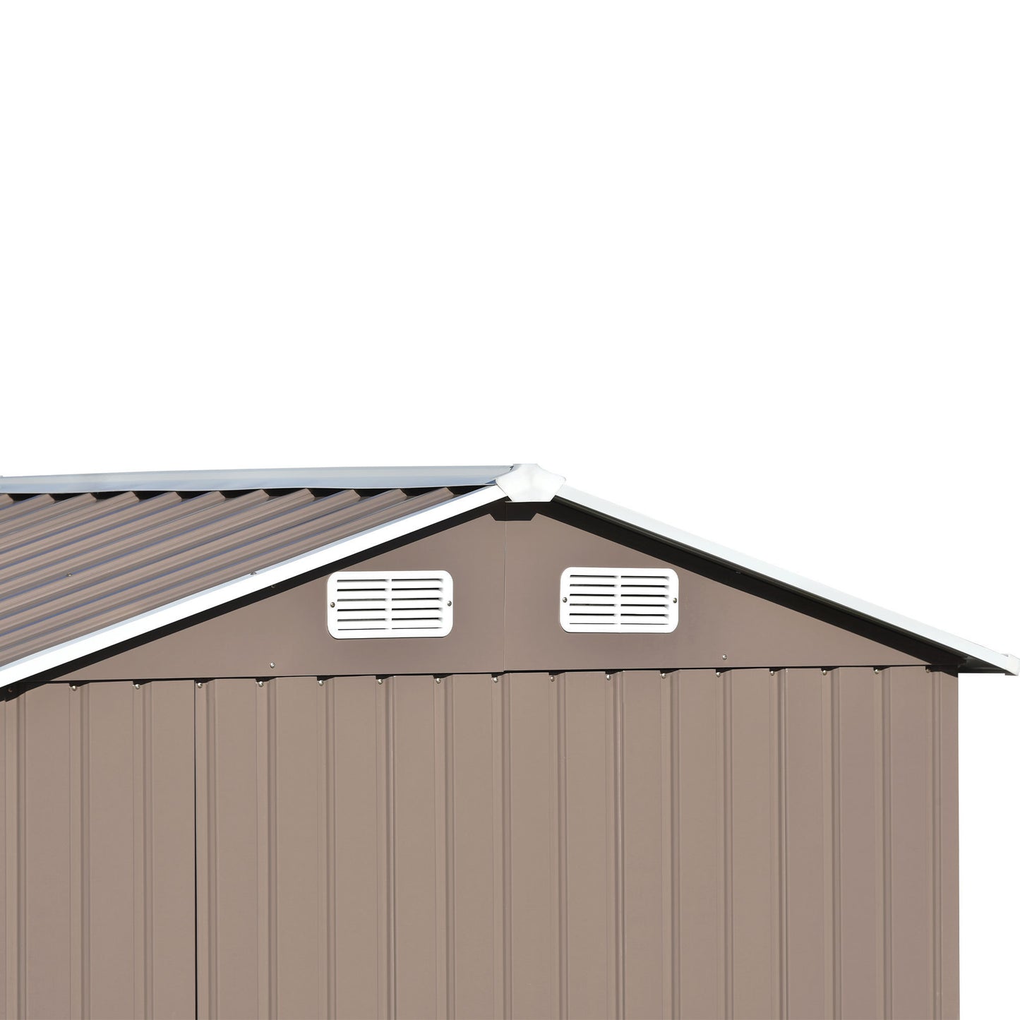 Patio 6ft x4ft Bike Shed Garden Shed, Metal Storage Shed with Adjustable Shelf and Lockable Door, Tool Cabinet with Vents and Foundation for Backyard, Lawn, Garden, Brown