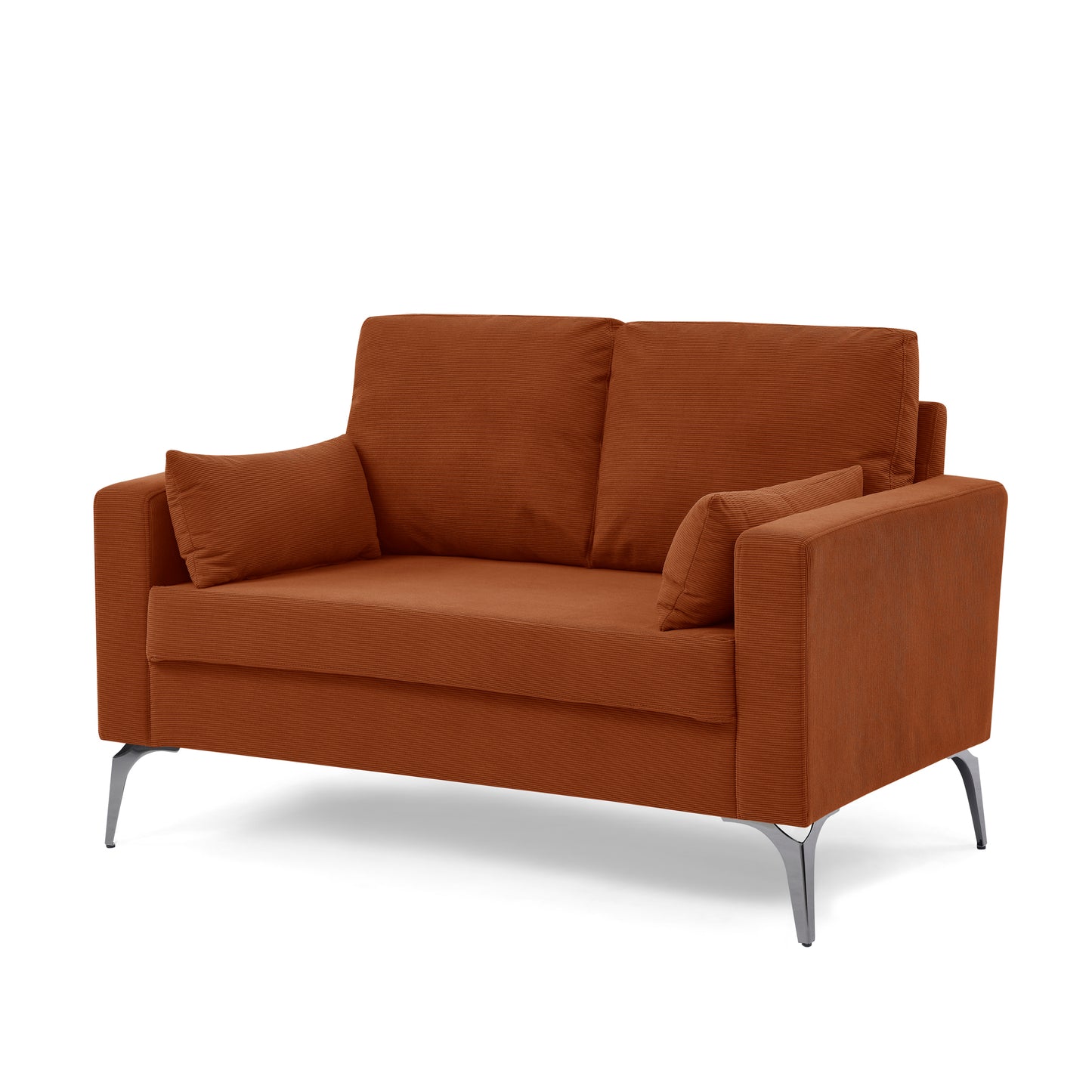 3-Piece Living Room Sofa Set with Corduroy Upholstery, Orange