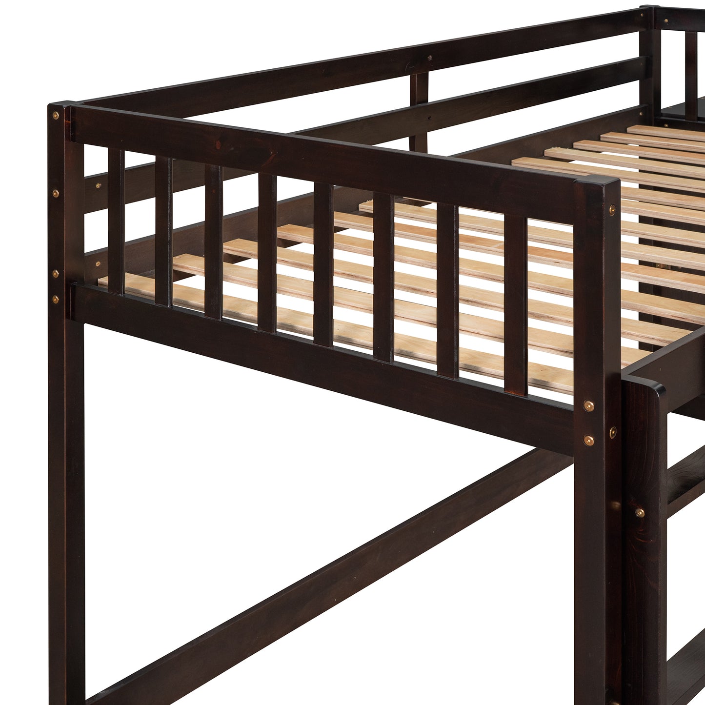 Twin Over Twin Bunk Bed with Espresso Finish and Storage Options