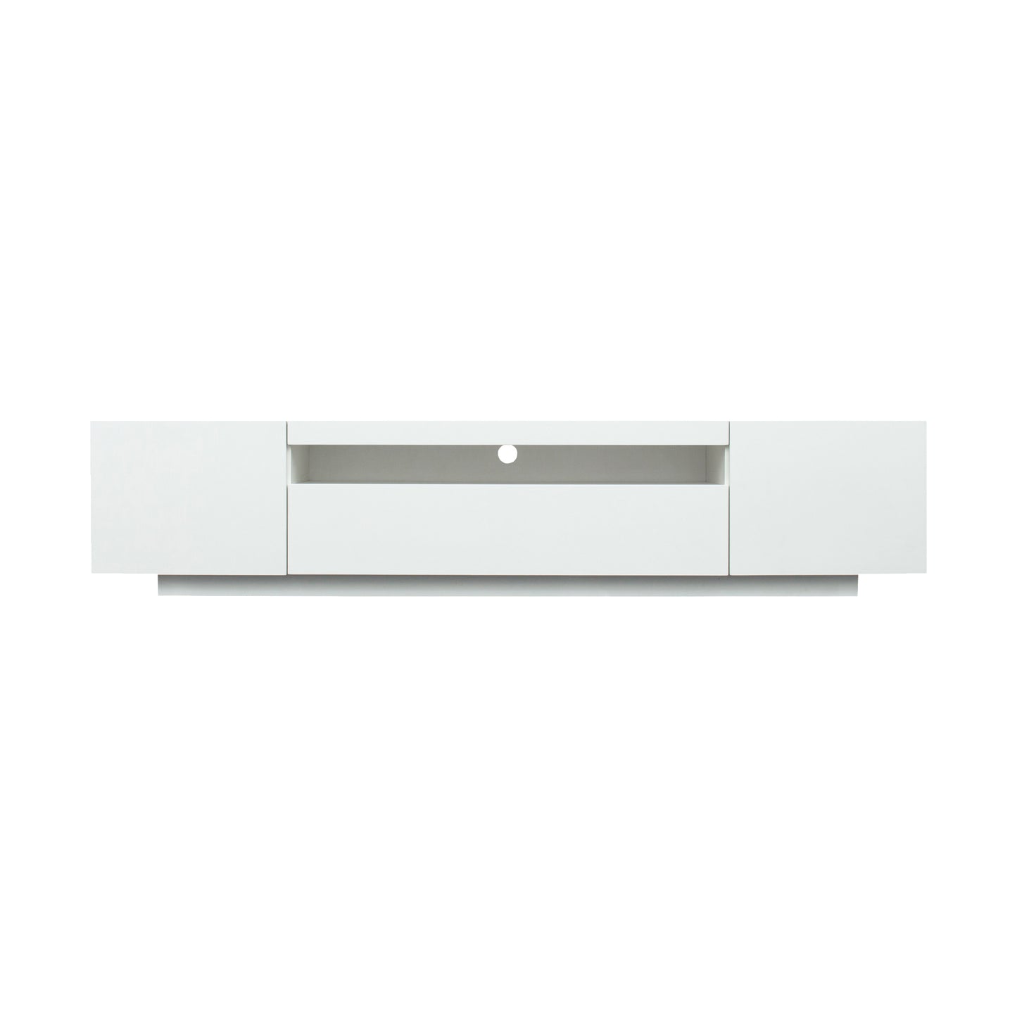 Modern White TV Stand with LED Lights and Storage Drawers for a Stylish Living Room Upgrade